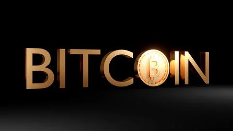 3D Rendering concept of Decentralized finance, cryptocurrency, bitcoin: gol.. Stock Illustration