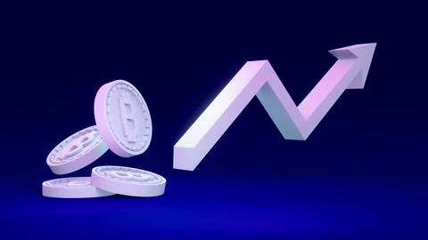 3D Rendering concept of Decentralized finance, cryptocurrency: "?" coin as .. Stock Illustration