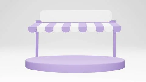 3D Rendering concept of digital marketing concept. Minimal convenience stor.. Stock Illustration