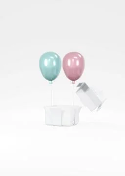 3D Rendering concept of gender reveal, wedding, birthday banner. Realistic .. Stock Illustration