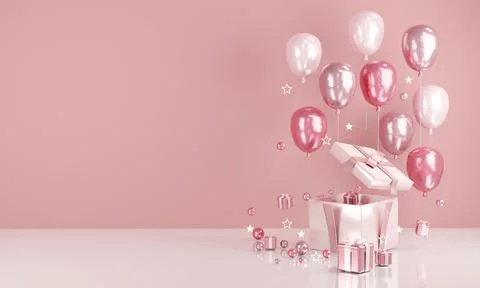 3D Rendering concept of invitation birthday valentine wedding card or for c.. Stock Photos