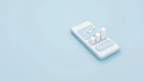 3D Rendering concept of trading online, money investment: a graph on a smar.. 스톡 일러스트