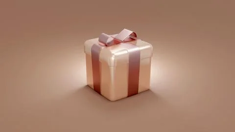3D rendering concept of a wrapped gift box for commercial design. Holiday p.. Stock Illustration