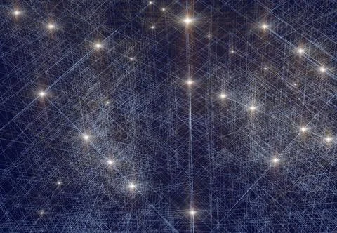 3D rendering of a conceptual image representing neural networks in AI Stock Illustration