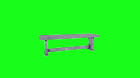 3D rendering of a concrete bench on a green background 스톡 동영상 287012186