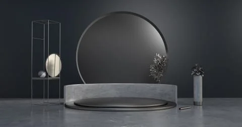 3d rendering of concrete podium. Stock Illustration