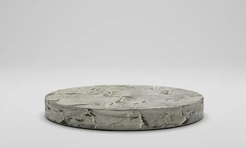 3D rendering. Concrete podium isolated on white background. Stock Photos