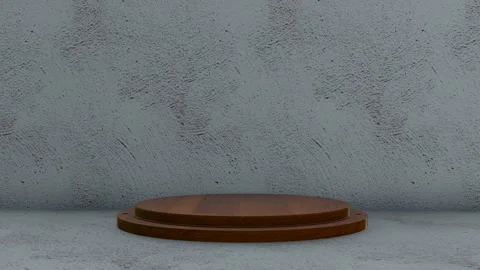 3d rendering of concrete wall background with podium. Stock Footage 260776400
