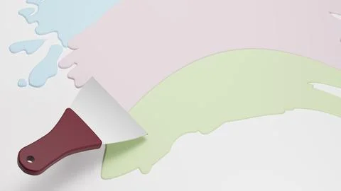 3D rendering of construction spatula removes layers of wet plaster. Choosin.. 스톡 일러스트