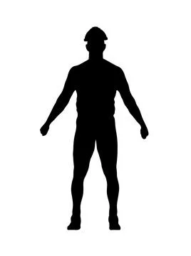 3D rendering of a construction worker front view. Stock Illustration