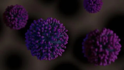 3D Rendering of contagious HIV AIDS, Flur or Coronavirus 3d render Stock Illustration