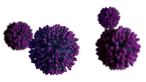 3D Rendering of contagious HIV AIDS, Flur or Coronavirus isolated 3d render Stock Illustration