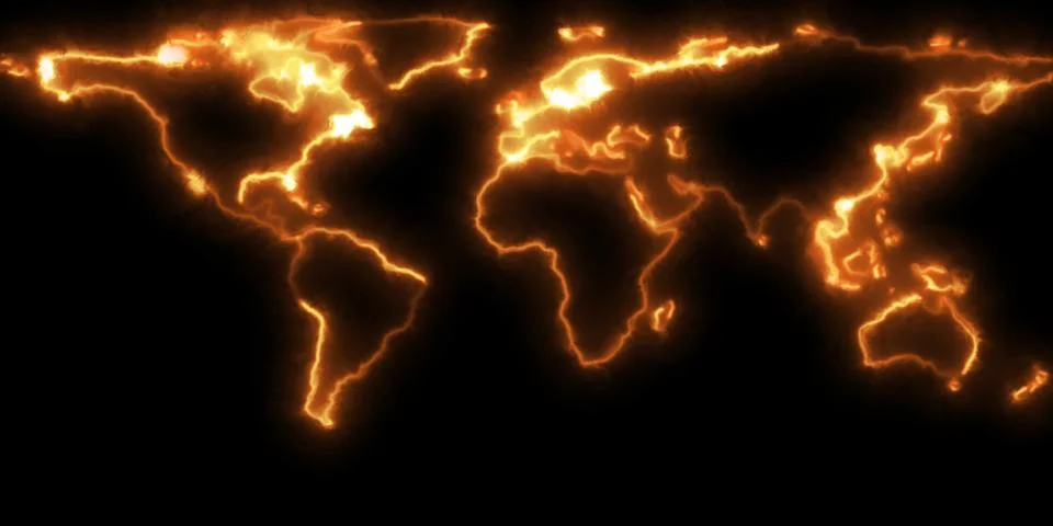3D rendering of the contour of the planet Earth. You can see continents. Element Stock Illustration