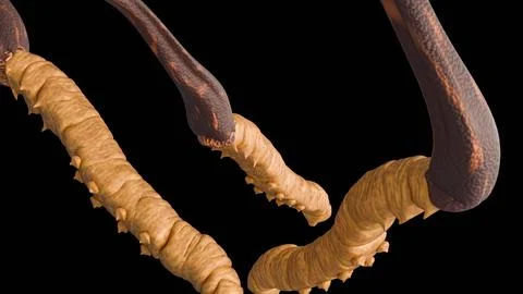 A 3d rendering of cordyceps. Stock Illustration