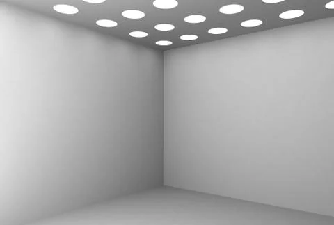 3D Rendering Corner of white empty room Stock Illustration