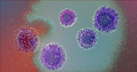 3D Rendering Corona Covid 19 Novel Virus Close Up Stock Illustration