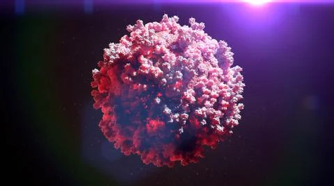 3D Rendering of Corona Virus Gamma Variant Stock Illustration