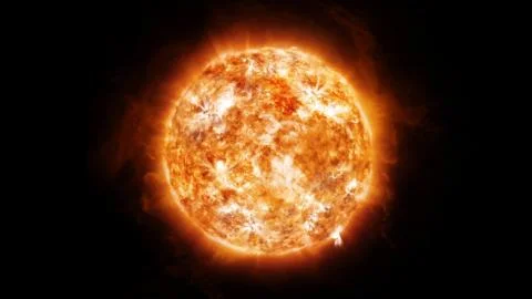 3D rendering coronary emissions and prominences on the Sun in Space Stock-Illustration