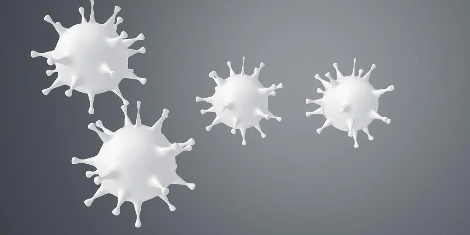 3D rendering Coronavirus Bacteria Cell Icon, 2019-nCoV Novel Coronavirus SARS Stock Illustration
