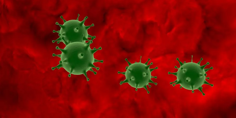 3D rendering Coronavirus Bacteria Cell Icon, 2019-nCoV Novel Coronavirus SARS Stock Illustration