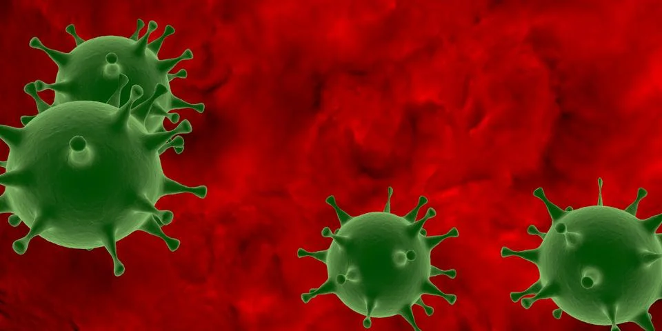 3D rendering Coronavirus Bacteria Cell Icon, 2019-nCoV Novel Coronavirus SARS Stock Illustration