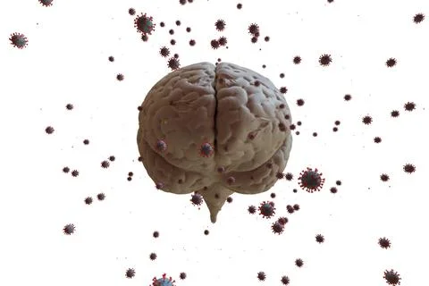 3D rendering Coronavirus effect on mental health. Psychological problems after Stock Illustration