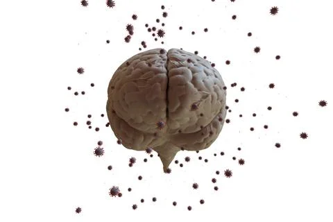 3D rendering Coronavirus effect on mental health. Psychological problems after Stock Illustration