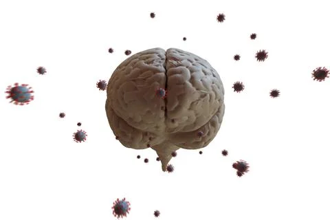 3D rendering Coronavirus effect on mental health. Psychological problems after Stock Illustration