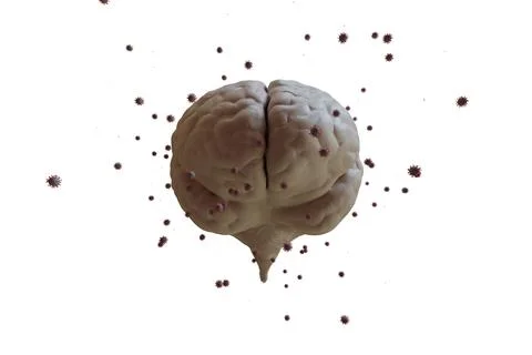 3D rendering Coronavirus effect on mental health. Psychological problems after Stock Illustration