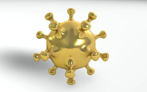 3d rendering of coronavirus made from gold Stock Illustration