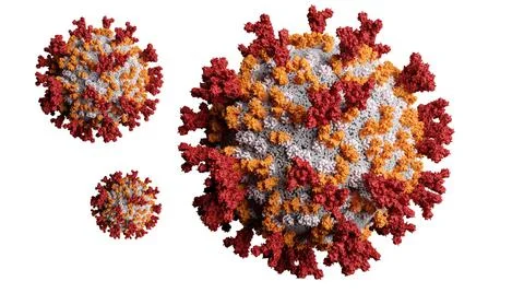 3D Rendering of Coronavirus Particles Stock Illustration