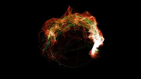3D rendering cosmic energy strings Stock Illustration