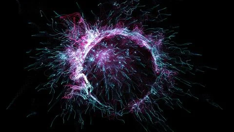 3D rendering cosmic energy strings Illustrazione stock