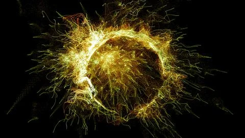 3D rendering cosmic energy strings 스톡 일러스트