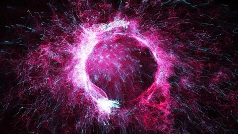 3D rendering cosmic energy strings Stock Illustration