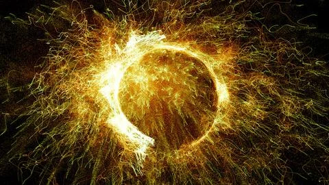 3D rendering cosmic energy strings Stock Illustration