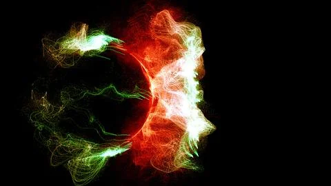 3D rendering cosmic energy strings Stock Illustration