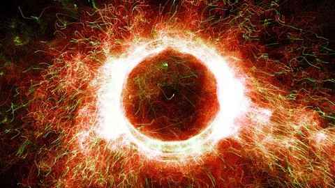 3D rendering cosmic energy strings Illustrazione stock