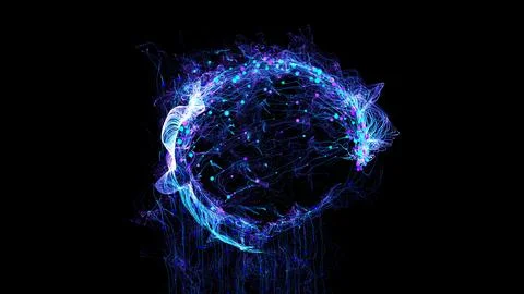 3D rendering cosmic energy strings Stock Illustration