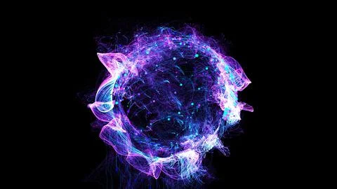 3D rendering cosmic energy strings Stock Illustration