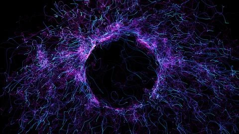 3D rendering cosmic energy strings Stock Illustration