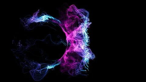 3D rendering cosmic energy strings Stock Illustration