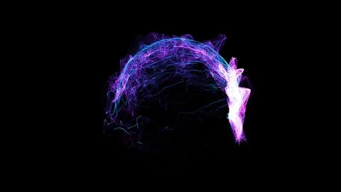 3D rendering cosmic energy strings Stock Illustration