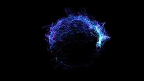 3D rendering cosmic energy strings Stock Illustration
