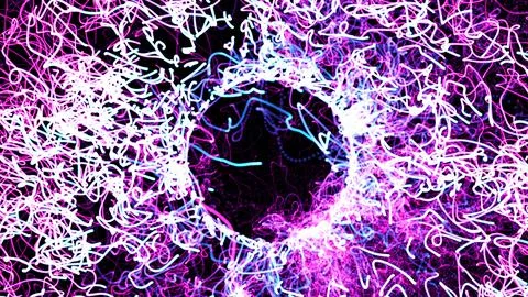 3D rendering cosmic energy strings Illustrazione stock
