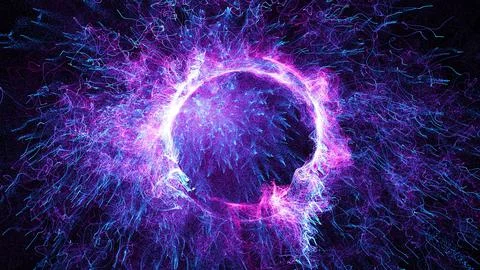 3D rendering cosmic energy strings Illustrazione stock