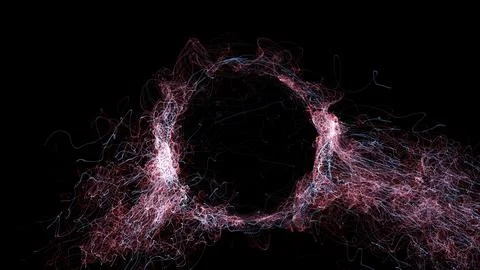 3D rendering cosmic energy strings Stock Illustration