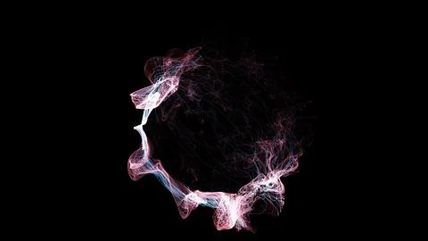 3D rendering cosmic energy strings Stock Illustration