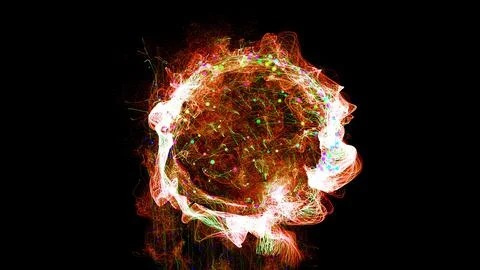3D rendering cosmic energy strings Stock Illustration