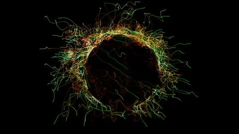 3D rendering cosmic energy strings Stock Illustration